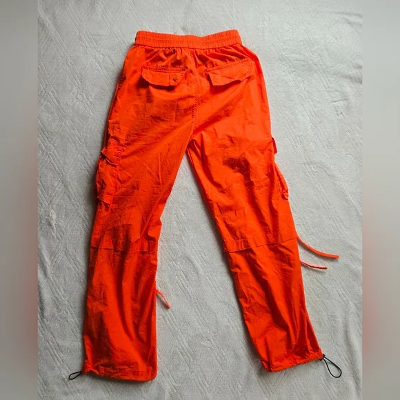 Vibrant M.I.U. Orange Wide Leg Cargo Pants Womens Size M - Picture 4 of 5